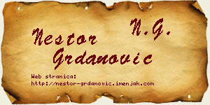 Nestor Grdanović vizit kartica